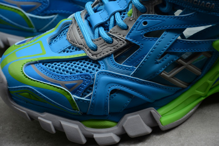 bl track trainers sneaker blue green 11614