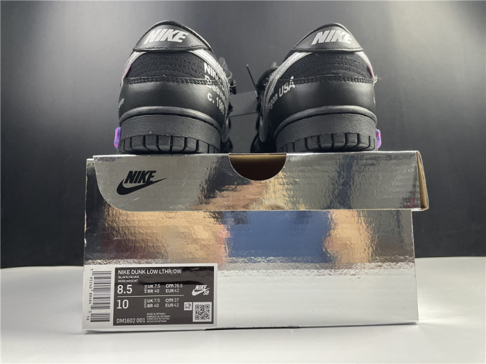 off-white x nike dunk low black dm1602-001